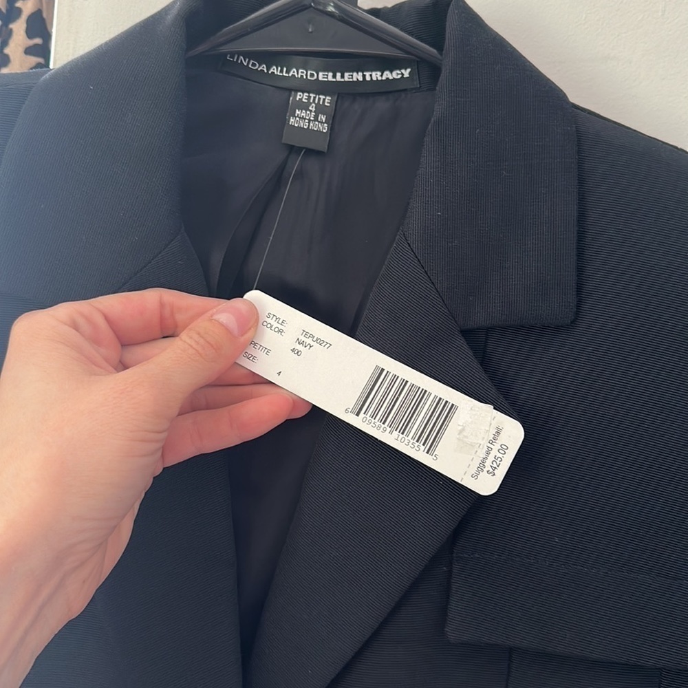 NWT Linda Allard Ellen Tracy petite black blazer - Picture 5 of 6